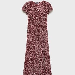 MANGO - Floral-print maternity dress burgundy - 6 - Woman